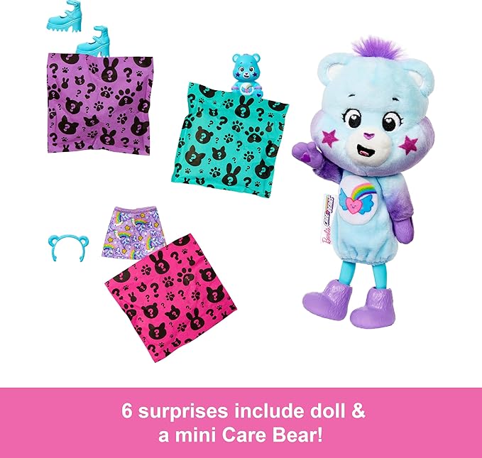 Barbie Cutie Reveal Cuddly Series Chelsea Small Dolls & Accessories with 6 Surprises Including Color Change & Mini Pet (Styles May Vary)