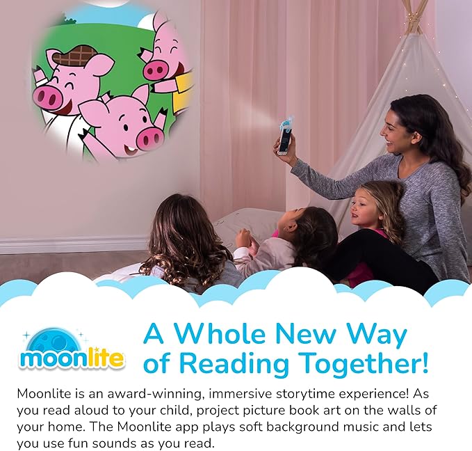 Moonlite Storybook Reels for Flashlight Projector, Kids Toddler | The 3 Little Pigs | Single Reel Pack Story for 12 Months and Up