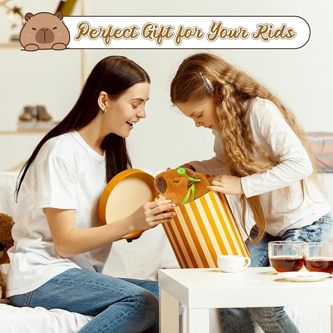 Capybara Plush - Walking Capybara Plush Toys, Electronic Interactive Stuffed Capybara with Turtle Backpack, Cute Capybara Stuffed Animals Gifts for Kids Boys Girls