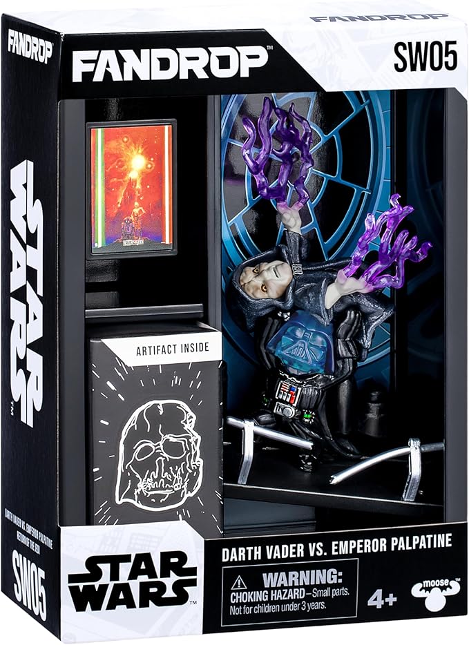 FANDROP - Star Wars: Return of The Jedi™ - Darth Vader vs Emperor Palpatine, Displayable Diorama, Artifacts & Scene Marker to Enhance Any Star Wars Collection, 4 Star Wars FANDROPS to Collect