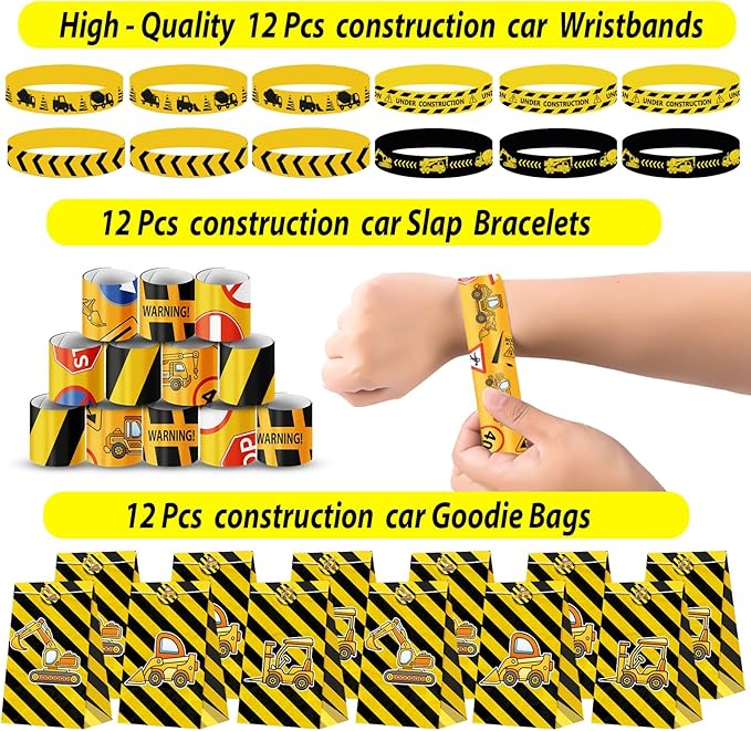 232PCS Construction Birthday Party Supplies Decorations Favors, Construction Theme Toys for Goodie Bag Stuffer, Pinata Filler Gifts