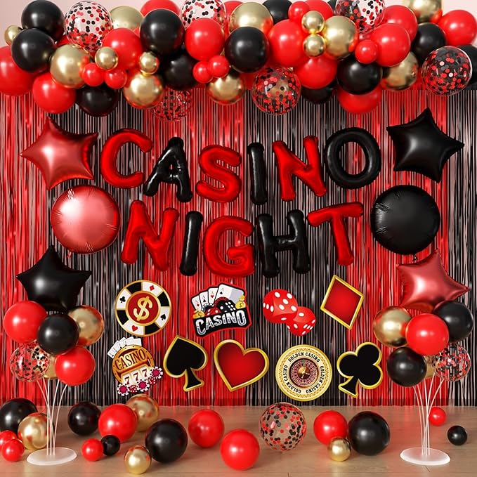 Casino Theme Birthday Party Decorations Las Vegas Casino Night Poker Party Supplies Set
