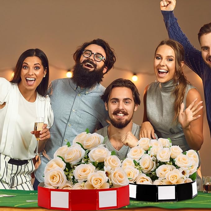 6 Pcs Casino Theme Party Decorations 9 Inch Large Poker Chip Favor Boxes Jumbo Chip Table Centerpiece for Game Night New Year Prom Party Supplies, Multicolor