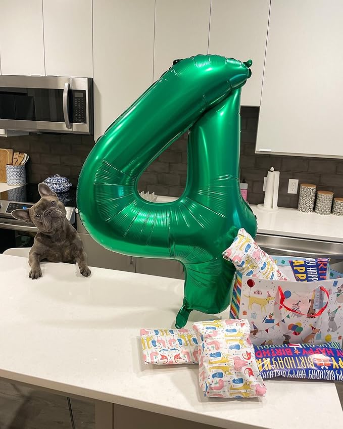 Green Number 40 Balloon 40 inch, 40th Green Birthday Decorations, 40 Year Old Women Men Party Supplies, St. Patrick's Day Games Theme Birthday Deco