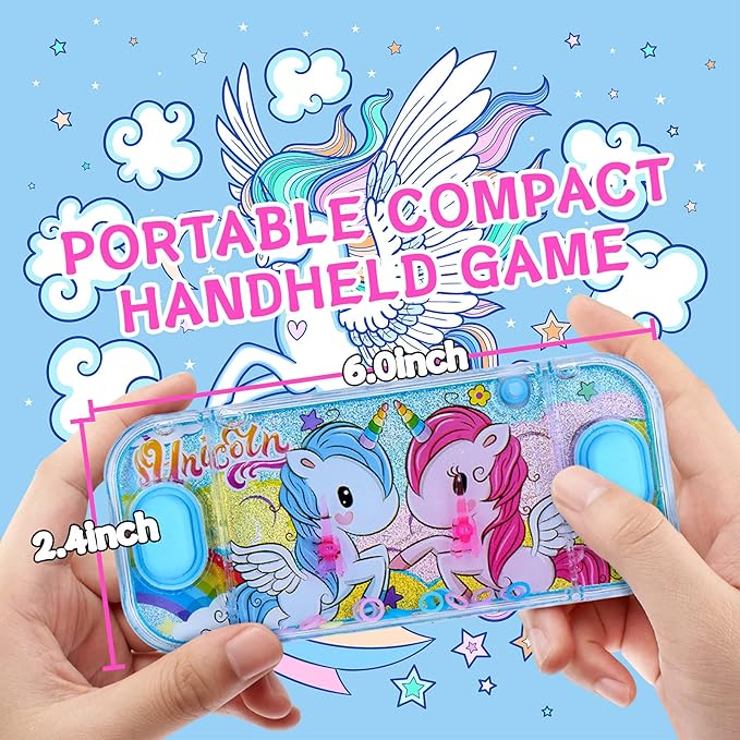 SevenQ Handheld Water Games for Girls, 4 Packs Cute Theme Toss Ring Aqua Toy for Kids Stocking Stuffers