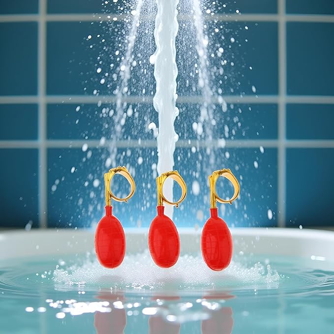 3Pcs Red Water Squirt Games Water Spray Ring Tricky Games Spoof April Fools' Day Tricky Prank Gag and Practical Jokes Novelty and Gag