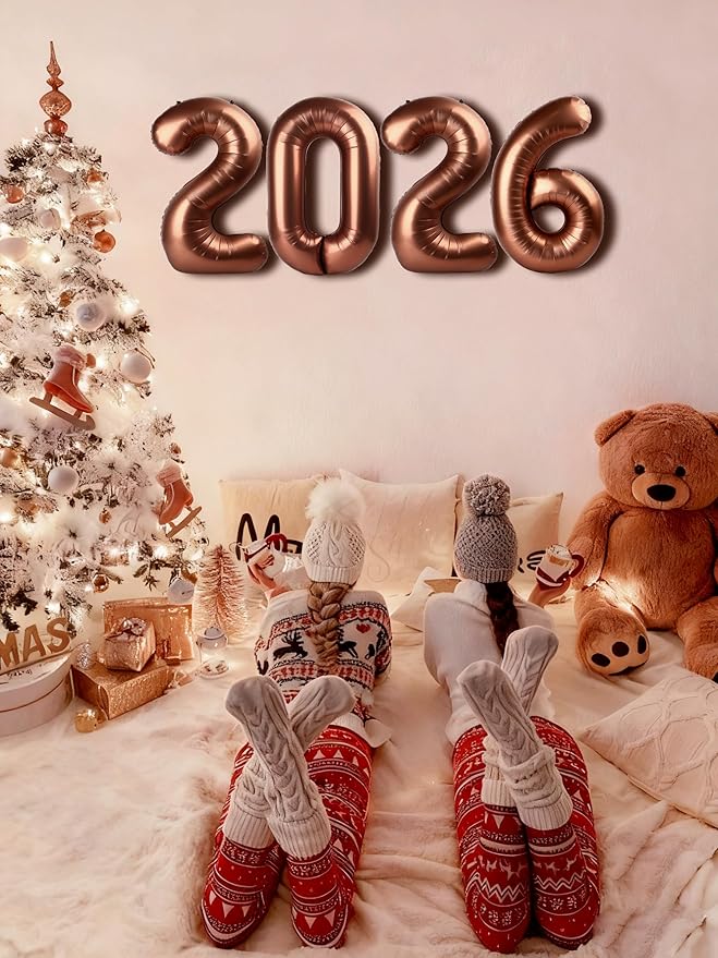 Coffee Brown 2026 Number Balloon, 40 Inch 2026 Balloons, New Years Eve Decorations, Coffee Brown Balloons Graduation Balloons, Mylar Balloon Party Supplies 2026