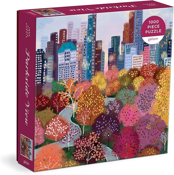 Galison Parkside View 1000 Piece Puzzle in a Square Box from Galison - 1000 Piece Puzzle for Adults, Beautiful Illustrations from Joy Laforme, Thick and Sturdy Pieces, Idea