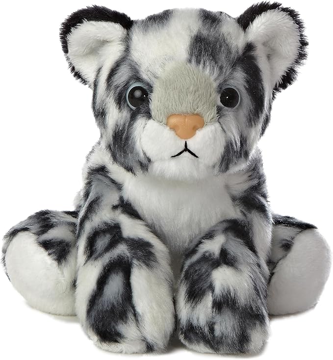 Aurora® Adorable Mini Flopsie™ Snow Leopard Stuffed Animal - Mini Companions Ready for Playful Adventures - for Kids All Ages, Toddlers, Adults, and Families - Gray 8 Inches