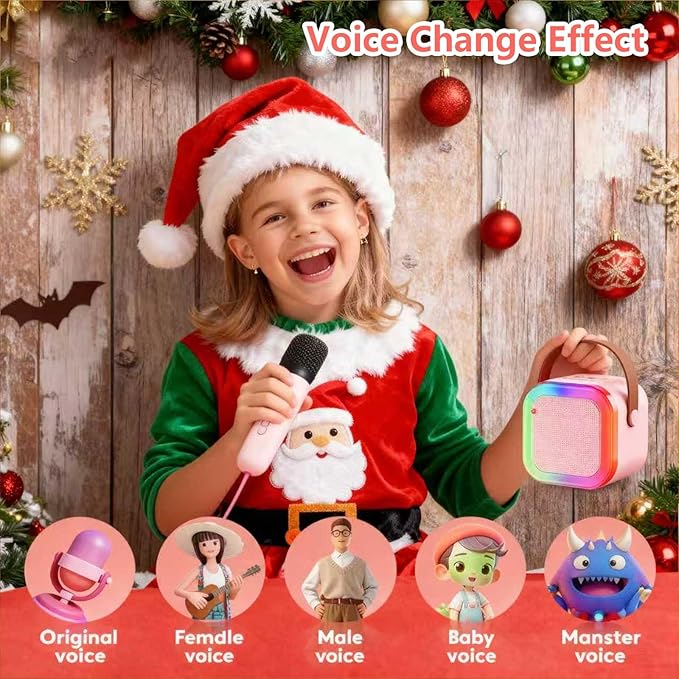 Mini Karaoke Machine for Kids Adults: Funny Christmas White Elephant Gifts Ideas