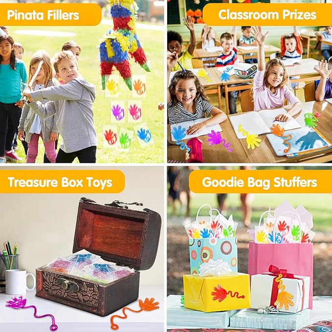 20Pack Sticky Hands Party Favors for Kids Easter Egg Fillers Basket Goodie Bag Pinata Stuffers Students Prizes Birthday Bulk Toys