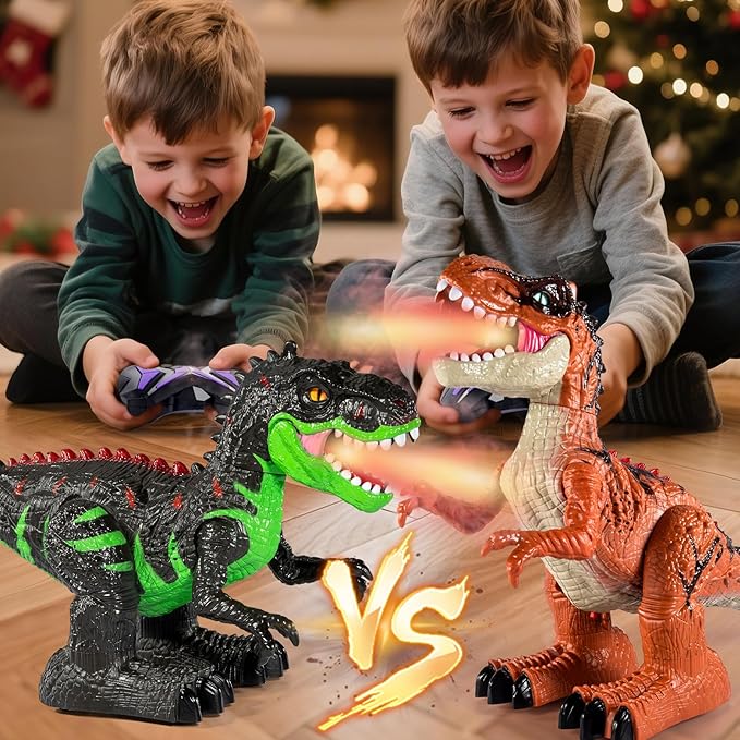 Remote Control Dinosaur Toys for Kids 3-5 5-7 8-12, RC Walking T-Rex Dinosaur Robot Toy with Water Mist Spray, Lights and Sounds, Rechargeable Battery, 3 4 5 6 7 8 Years Old Boy Girl Birthday Gift