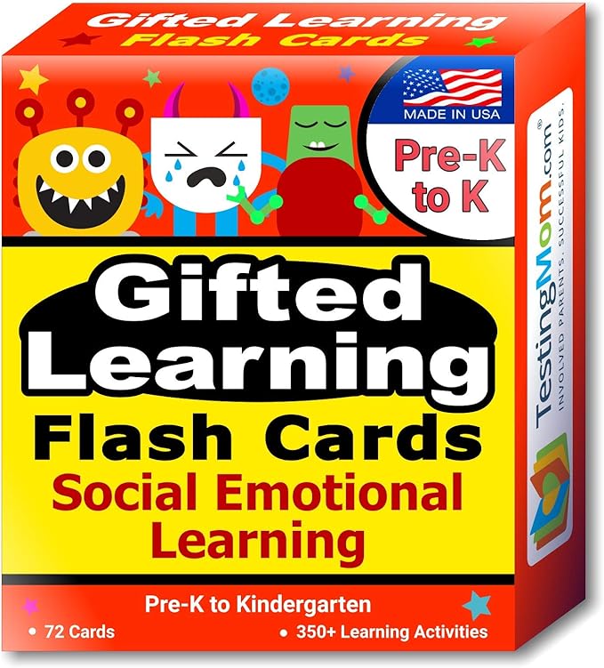 TestingMom.com Gifted Learning Flash Cards - Social Emotional Learning (SEL) for Pre-K and Kindergarten