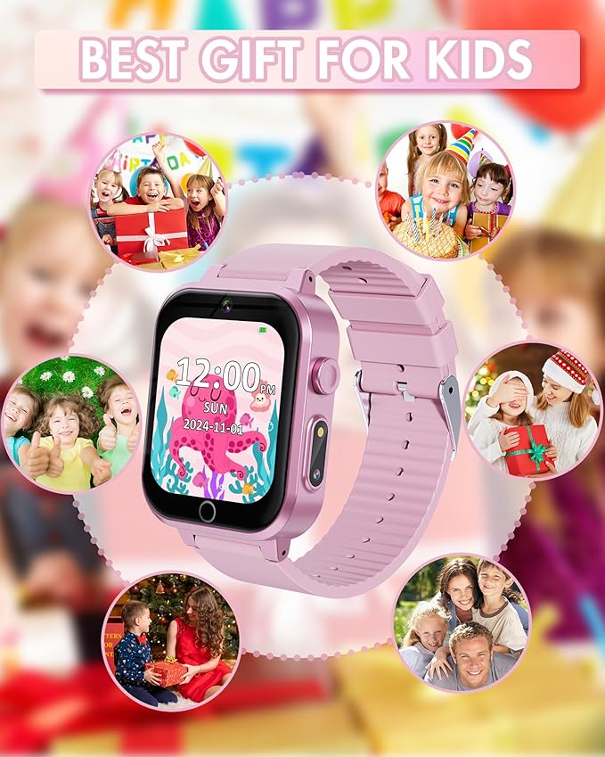 Smart Watch for Kids with Dual Cameras Music Player Educational Birthday Gifts Toys for 6 7 8 9 10 11 12 Year Old Girls
