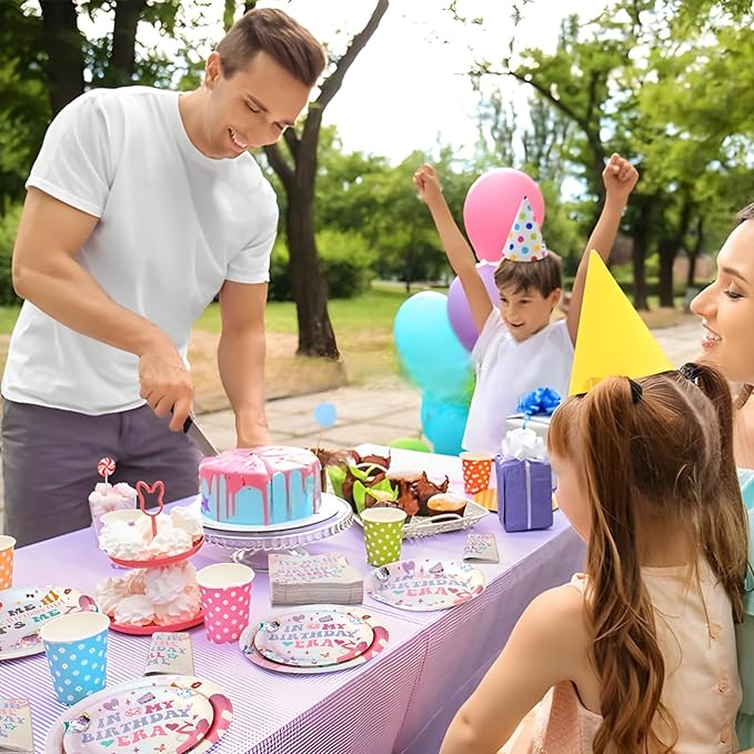 180PCS Its Me Hi Im The Birthday Girl Its Me Party Supplies Serve 60, Music Paper Plates and Napkins Kit for Girl Birthday Party Decorations, Includes Dinner and Dessert Plates, Napkins