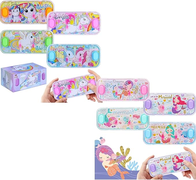 SevenQ Handheld Water Games for Kids, 8 Packs Cute Theme Water Toss Ring Game Aqua Toy for Kids