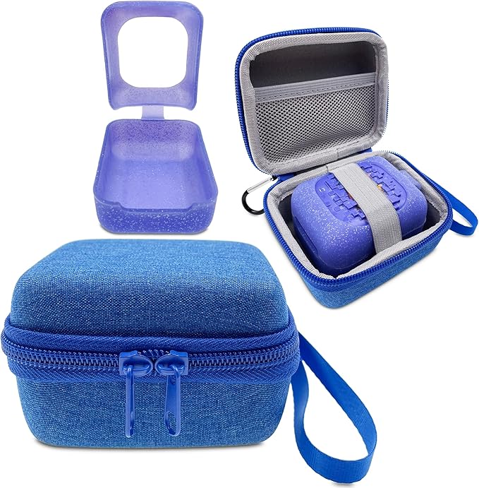 Hard Carrying Case and Silicone Skin Cover for Bitzee Interactive Toy Digital Pet with 15 Animals Virtual Electronic Pets, Compatible Accessories for Bitzee 3D Interactive Toy Electronic Pets (Blue)