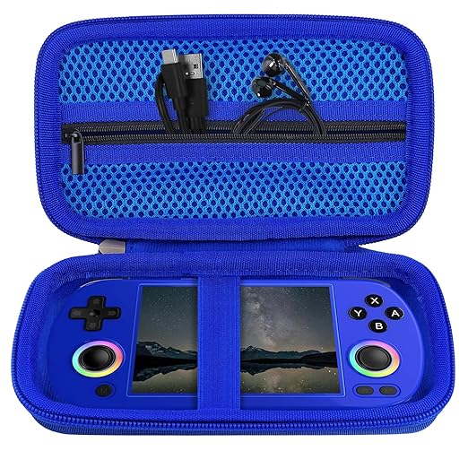 khanka Hard Travel Case Replacement for RG40XX H Retro Handheld Game Console,Case Only. (Blue)