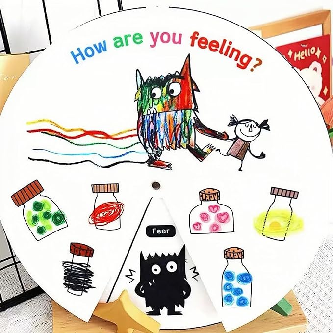 Felt Color Monster Emotion Wheel – Montessori Social-Emotional Learning Toy for Kids – Interactive Parent-Child Communication Tool & Classroom Emotional Education Game