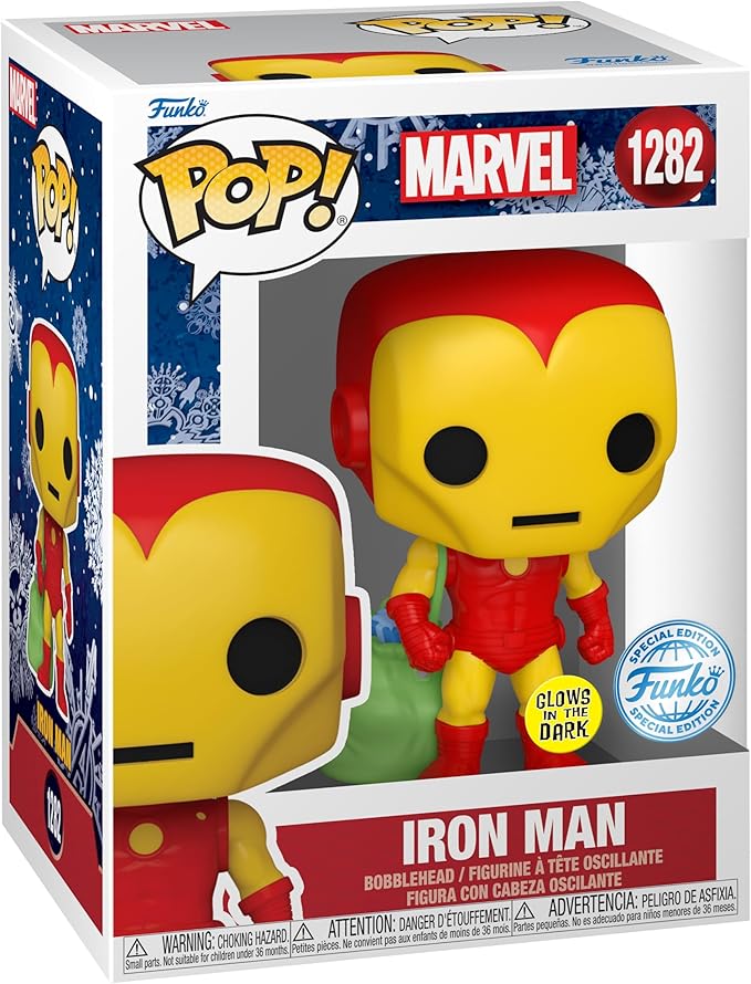 Funko &Tee: Marvel - Holiday Iron Man - Glow in The Dark - S - Marvel Comics - T-Shirt - Clothes with Collectable Vinyl Figure - Gift Idea - Toys and Short Sleeve Top for Adults Unisex Men and Women