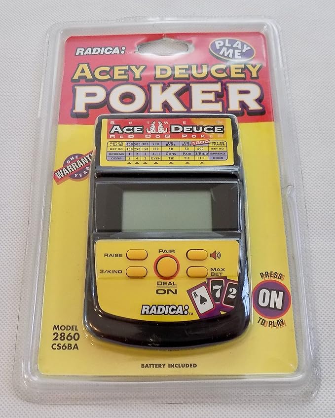 Acey Deucey Electronic Handheld Poker Game by Radica by Radica