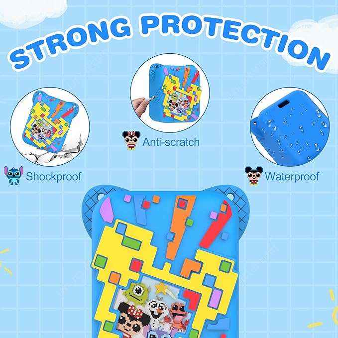 Silicone Case for Bitzee Disney Interactive Toy, Anti-Scratch, Washable, Shockproof Silicone Protective Cover for Bitzee Disney Interactive Toy Electronic Pets Accessories with Lanyard - Blue