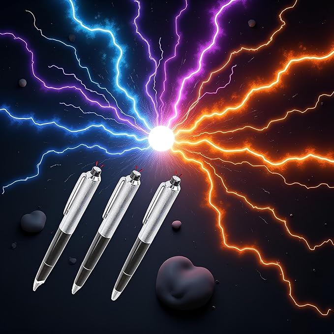 2 Pieces Shock Pen Prank, Silver, Interesting Surprising Prank Items, Lightweight Shocking Practical Joke Shock Pen Toys for Outdoor Novelty and Gag Games