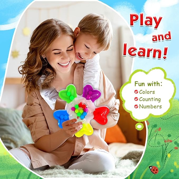 Color Sorting Sensory Toys, Fine Motor Skills Games for Toddlers, Montessori Preschool Outdoor Travel Learning Toys, for 3-5 Year Old Boys and Girls
