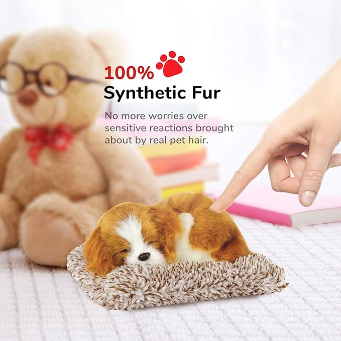 Mini Cavalier King Charles, Stuffed Animals for Girls and Boys, Dog Toys for Kids and Elderly, Battery-Operated Live Pet Toys, Companion Realistic Dog Calming Toys with Synthetic Fur