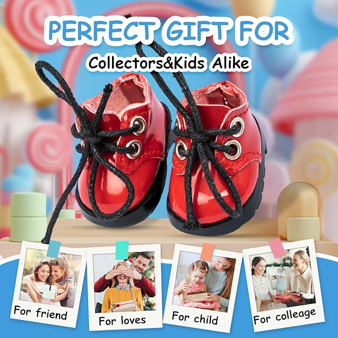 15-17cm Doll Shoes for 15-17cm Doll Boots, 6.7 inch Doll Shoes Accessories Easter Gifts (red)