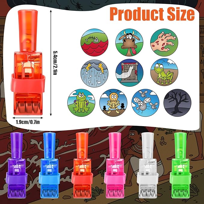 Tuanse 30 Pcs Passover Plague Finger Lights Gifts Bulk for Kids Glow in the Dark Finger Lights Pesach Seder Decorations Playful Learning Jewish Holiday Party Favors Educational Goodie Bag Rewards