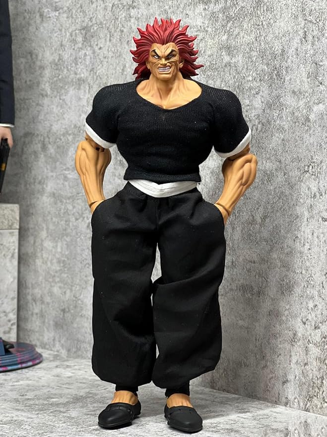 2PCS Hanma Yujiro Action Figure Anime Figure Yujiro Statue Model, Joints Movable Cartoon Manga Figure Handmade Collectible Desktop Decoration for Fans
