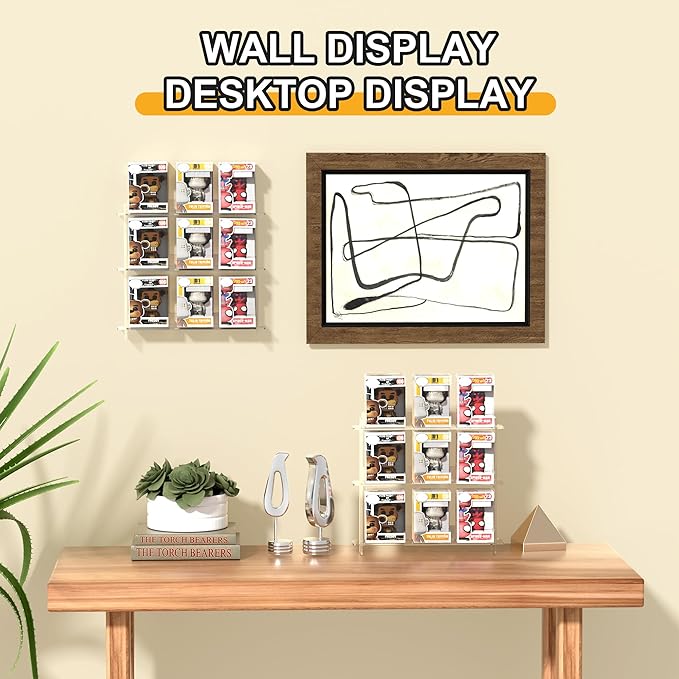 Wall Display Shelves, Acrylic Floating Shelves for Mini Toys, Clear Collectibles Display Case 2 Pack