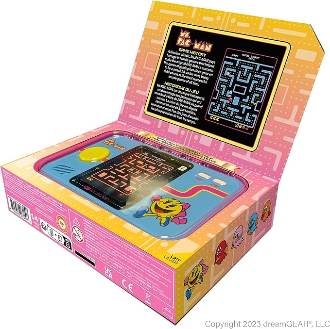 My Arcade Ms. Pac-Man Pocket Player Pro: Retro Games, Portable Games, 2.75" Color Display