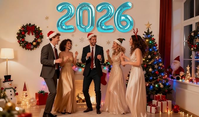 40 Inch Light Blue 2026 Balloon Numbers,2026 Light Blue New Years Eve Party Supplies,2026 Balloons Decorations for Happy New Year,Graduation Parties