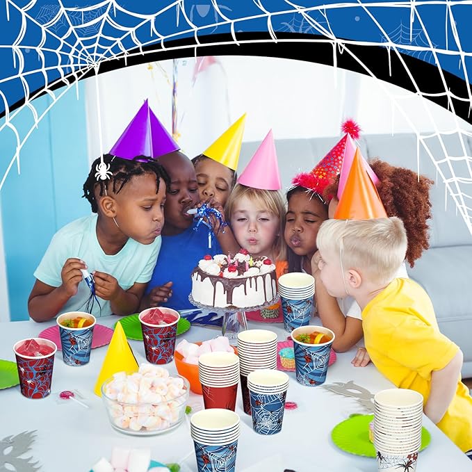 100 Pcs 9 oz Spider Disposable Paper Cups Spider Party Supplies Bulk Party Disposable Coffee Cups for Tea Beverage Hot Cold Drinking Holiday Picnic Cocktail Wedding Home Offices
