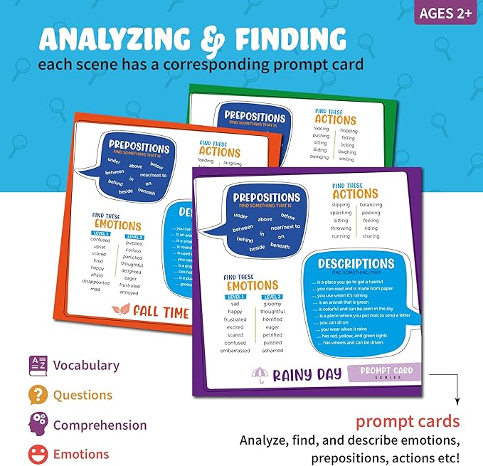 Picture Book and Emotion Cards, Picture Story Cards, Social Emotional Learning Activities, Autism Homeschooling, Educational Busy Book, Speech Therapy Materials (WH Question Flipbook)