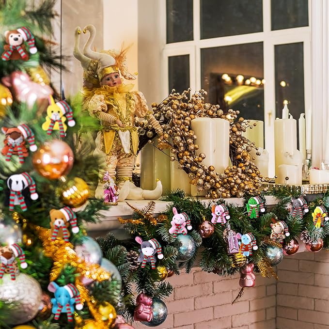 Skylety 50 Pcs Mini Stuffed Animals Bulk Cute Safari Jungle Small Plush Doll Toy Set Tiny Plush Keychain Decoration for Easter Party Favor Gift Carnival Classroom Prize(Assorted Animals,Vivid Color)