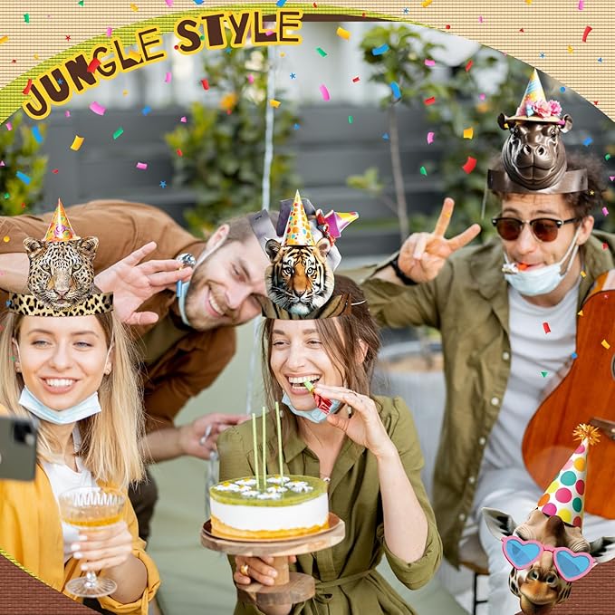 24 Pcs Party Hats for Kids Paper Headbands Crown for Boys Girls, Birthday Party Decoration Favors