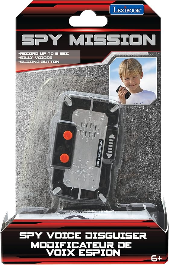 LEXiBOOK - Spy Mission Voice Modifier Spy, Voice Distortion Effects, Recording up to 5 Seconds, Black, RPSPY03