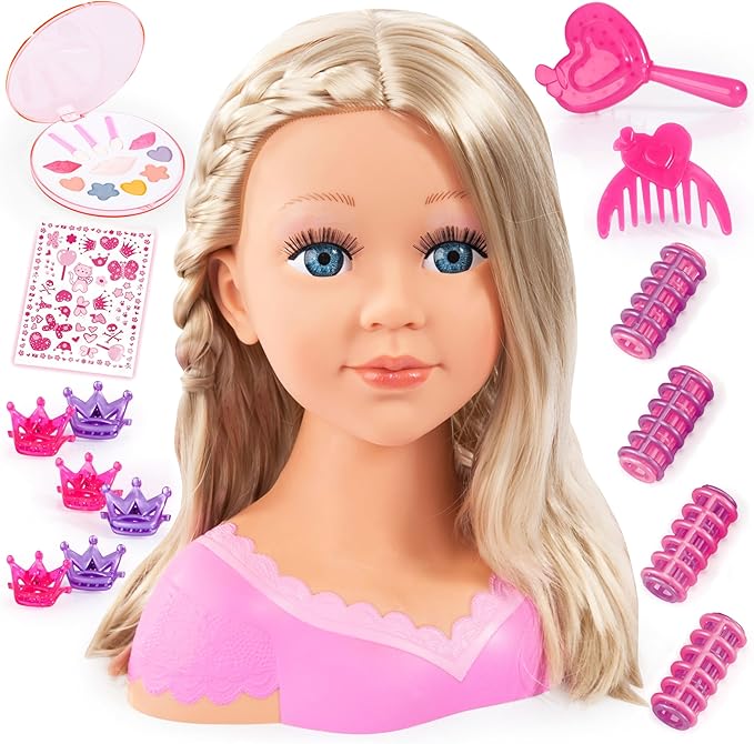 Bayer: Charlene Styling Head 27cm with Blonde Hair, Makeup and Accessories for Creative Play