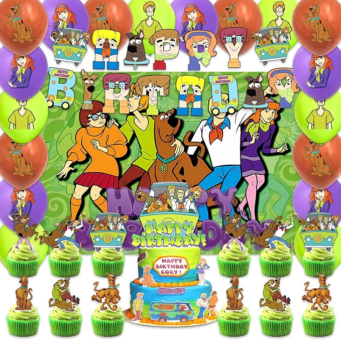 42pcs Soby Birthday Party Supplies Pack Includes，Banner，Cake Topper，Blackdrop,Balloons for Soby party supplies