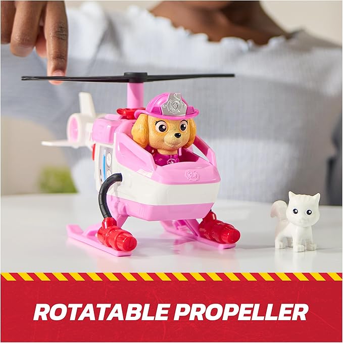 Paw Patrol Fire Rescue: Skye Rescue Fire Chopper with Action Figure, Kitty Friend & Toy Helicopter, Kids Toys for Boys & Girls Ages 3 and Up