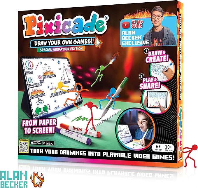 Pixicade! Special Animation Edition - Alan Becker | Turn Drawings Into Playable Video Games! | Doodle & Draw, Snap Play & Share Instant Video Games! | Mobile Video Game Maker and Creation Studio!