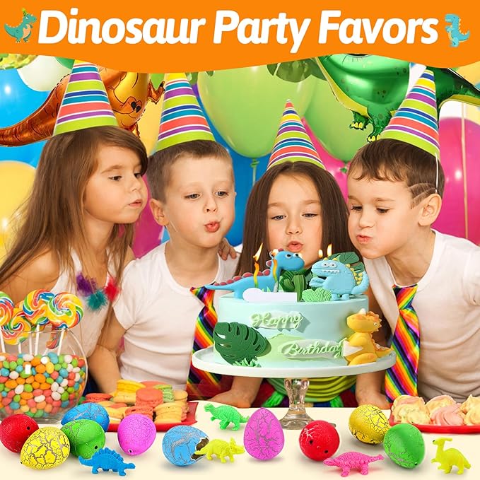 30PCS Large Hatching Dinosaur Eggs for Dinosaur Birthday Party Favors for Kids 3-5 4-8 Goodie Bag Easter Egg Stuffers Classroom Prizes Bulk Treat Stuff Novelty Grow in Water Dino Eggs with Toys Inside