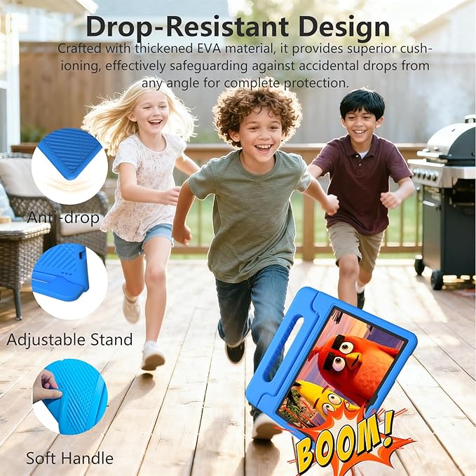 Kids Tablet 11 inch Android 15 20GB + 128GB Octa-Core 8000mAh Todder Tablet with Drop-Proof Case, Parental Control, WiFi 6 and Bluetooth, Blue