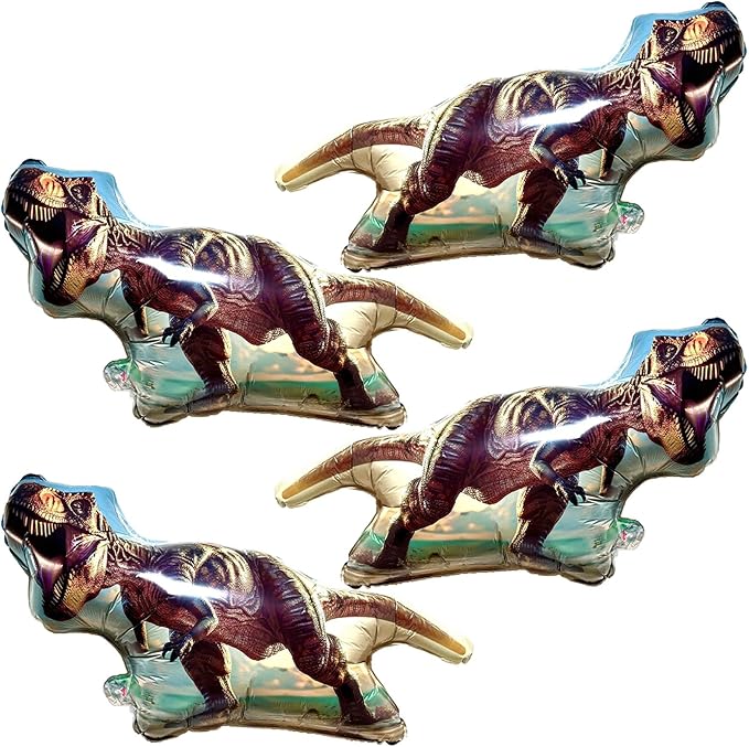 TUWUNA 4Pcs Dinosaur Balloons for Dinosaur Birthday Party Decorations Kids Party Supplies