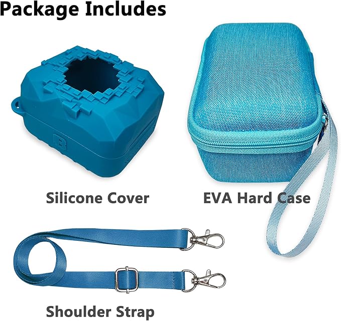 JCHPINE Hard Carrying Case and Silicone Cover for Bitzee Magicals Interactive Digital Pet, Accessories Case for Bitzee Magicals Virtual Electronic Pets (Blue)