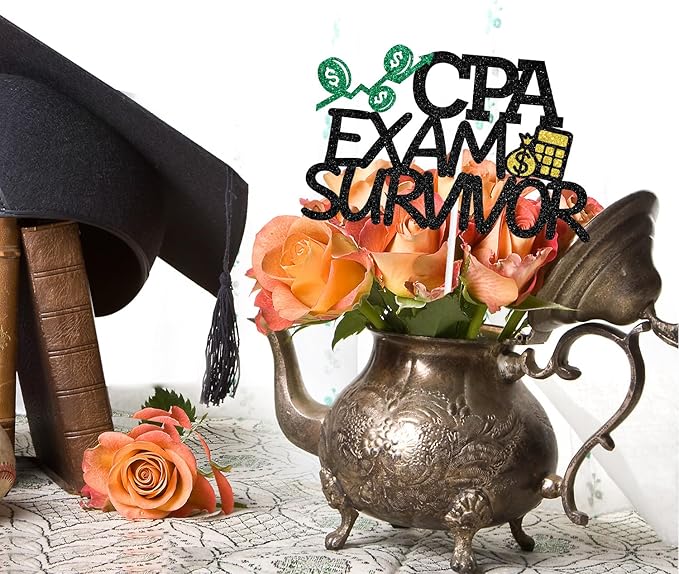 CPA Exam Survivor Cake Topper, CPA Graduation Cake Decorations, CPA Exam Passed, Accounting Grad Party Supplies