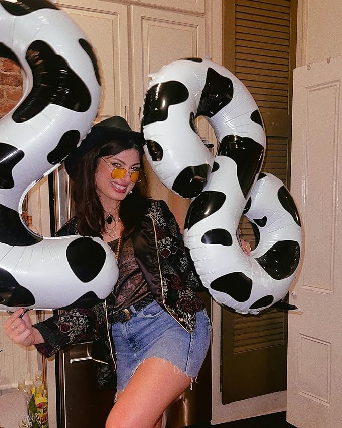 Cow Print 7 Balloon, Number 40 Inch Birthday Party Decorations, 7th Balloon Number, Cow Print Seven Birthday Decorations, Number 7